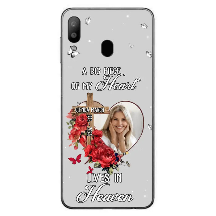 Custom Personalized Memorial Phone Case - Memorial Gift Idea For Family - Case For iPhone/Samsung - The Moment Your Heart Stopped Mine Changed Forever