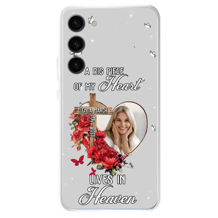 Custom Personalized Memorial Phone Case - Memorial Gift Idea For Family - Case For iPhone/Samsung - The Moment Your Heart Stopped Mine Changed Forever