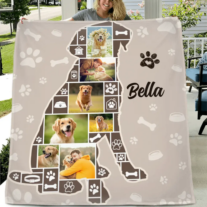 Custom Personalized Dog Photo Quilt/Single Layer Fleece Blanket - Gift Idea for Dog Lovers