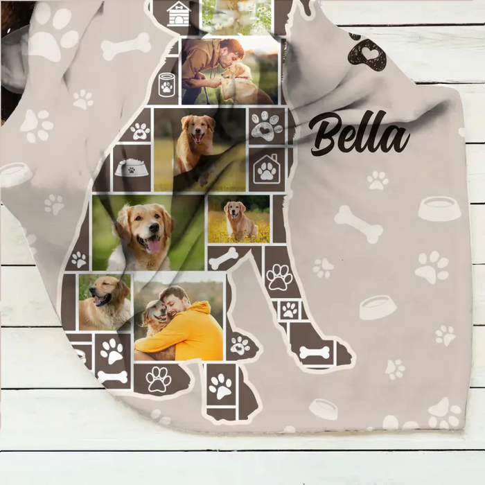 Custom Personalized Dog Photo Quilt/Single Layer Fleece Blanket - Gift Idea for Dog Lovers