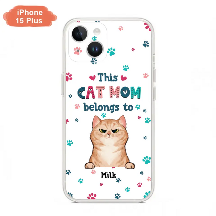 Custom Personalized Cat Phone Case For iPhone And Samsung - Gift Idea For Cat Lover - Up to 6 Cats - This Cat Mom Belongs To