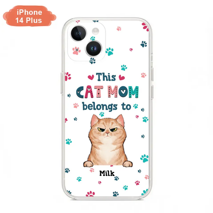 Custom Personalized Cat Phone Case For iPhone And Samsung - Gift Idea For Cat Lover - Up to 6 Cats - This Cat Mom Belongs To