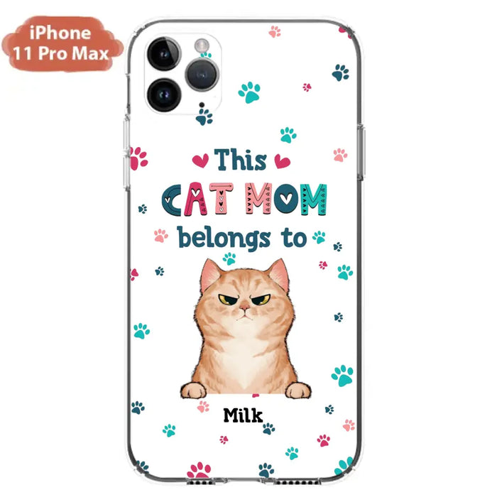 Custom Personalized Cat Phone Case For iPhone And Samsung - Gift Idea For Cat Lover - Up to 6 Cats - This Cat Mom Belongs To