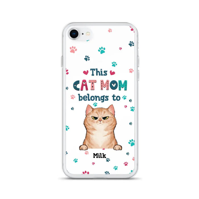 Custom Personalized Cat Phone Case For iPhone And Samsung - Gift Idea For Cat Lover - Up to 6 Cats - This Cat Mom Belongs To