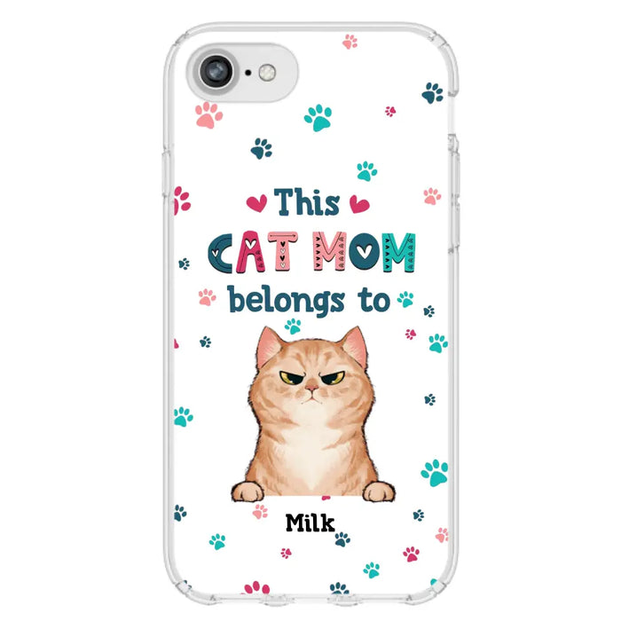 Custom Personalized Cat Phone Case For iPhone And Samsung - Gift Idea For Cat Lover - Up to 6 Cats - This Cat Mom Belongs To