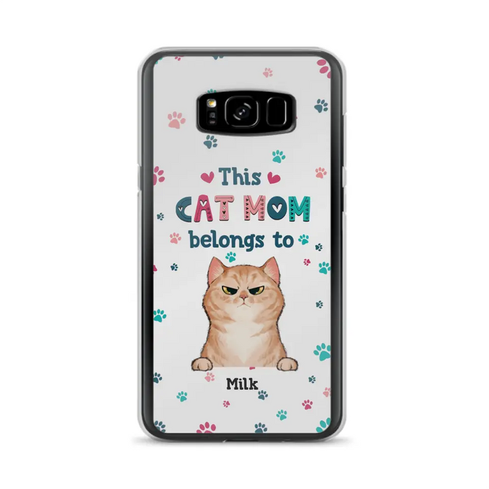 Custom Personalized Cat Phone Case For iPhone And Samsung - Gift Idea For Cat Lover - Up to 6 Cats - This Cat Mom Belongs To