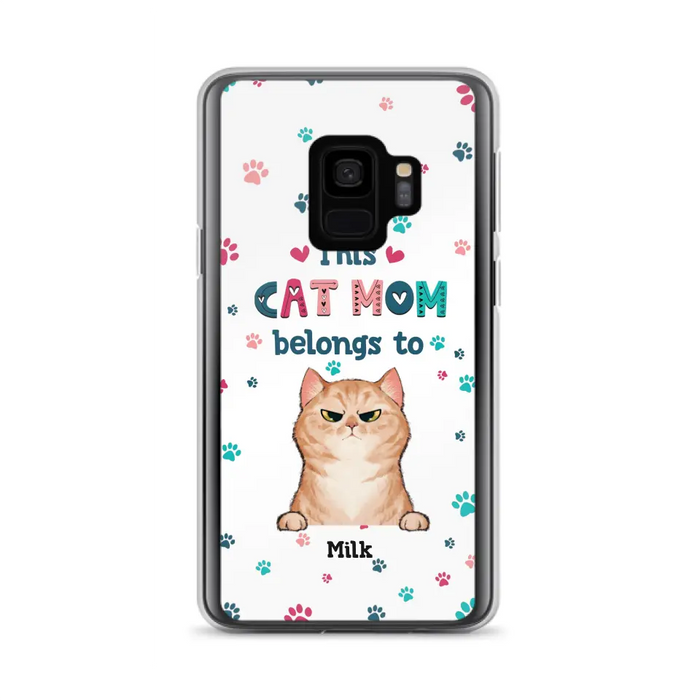 Custom Personalized Cat Phone Case For iPhone And Samsung - Gift Idea For Cat Lover - Up to 6 Cats - This Cat Mom Belongs To