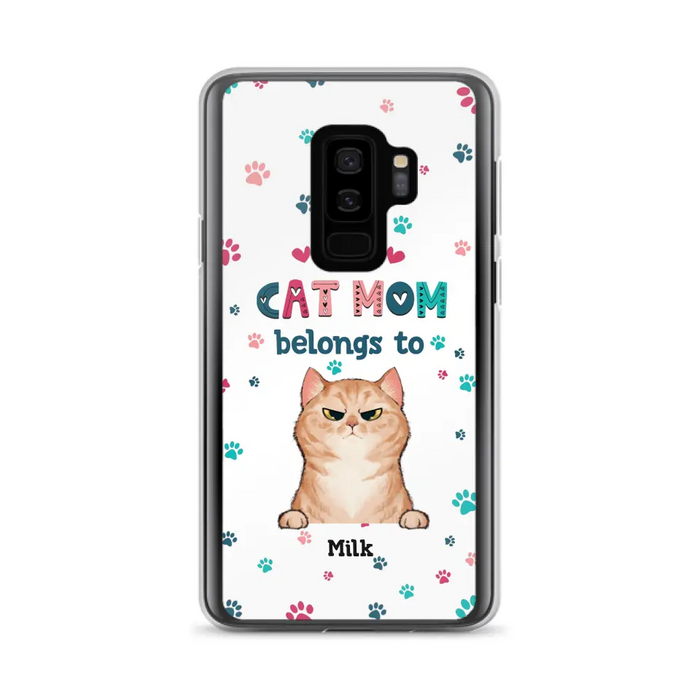 Custom Personalized Cat Phone Case For iPhone And Samsung - Gift Idea For Cat Lover - Up to 6 Cats - This Cat Mom Belongs To