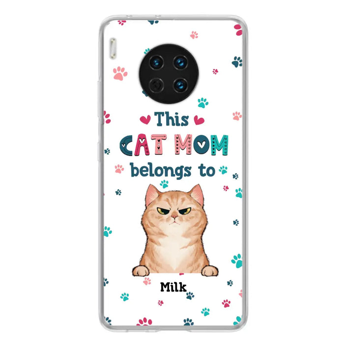 Custom Personalized Cat Phone Case For Oppo/Xiaomi/Huawei - Gift Idea For Cat Lover - Up to 6 Cats - This Cat Mom Belongs To