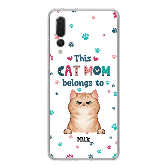 Custom Personalized Cat Phone Case For Oppo/Xiaomi/Huawei - Gift Idea For Cat Lover - Up to 6 Cats - This Cat Mom Belongs To