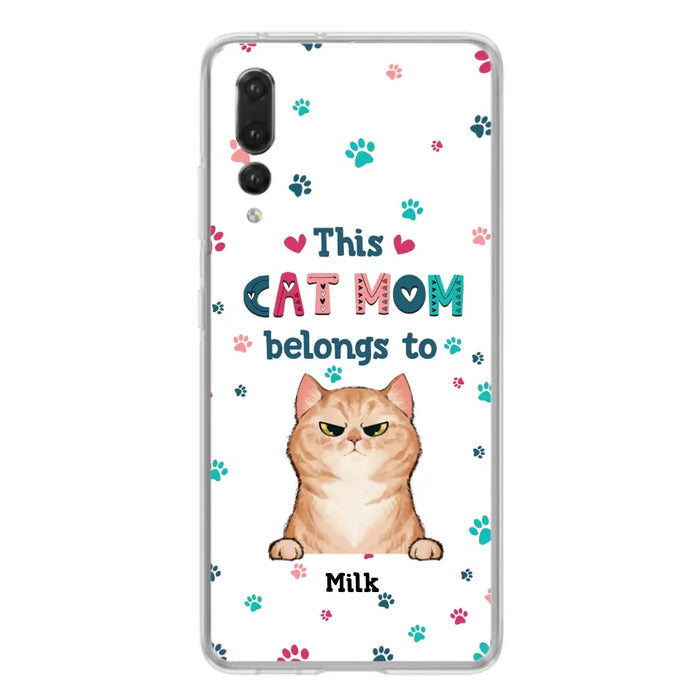 Custom Personalized Cat Phone Case For Oppo/Xiaomi/Huawei - Gift Idea For Cat Lover - Up to 6 Cats - This Cat Mom Belongs To