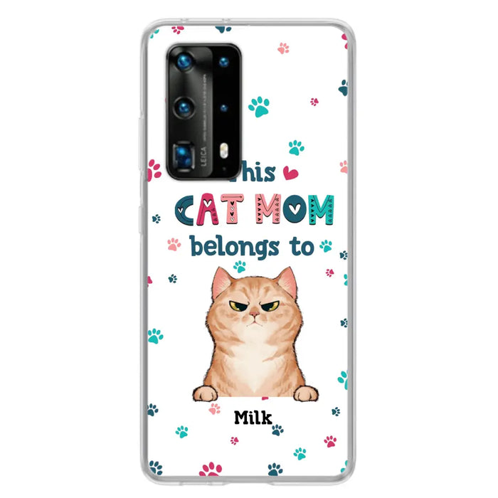 Custom Personalized Cat Phone Case For Oppo/Xiaomi/Huawei - Gift Idea For Cat Lover - Up to 6 Cats - This Cat Mom Belongs To