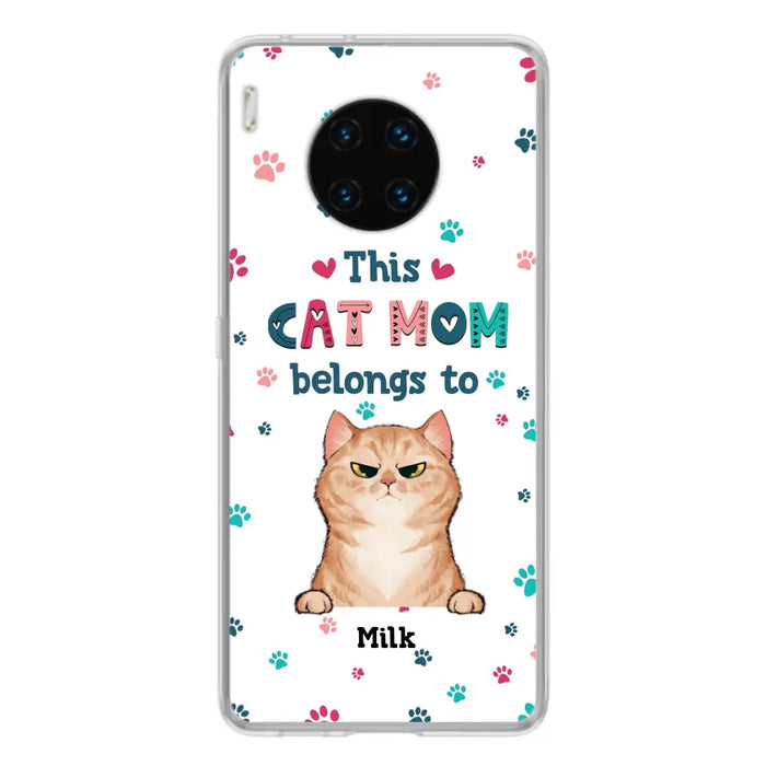 Custom Personalized Cat Phone Case For Oppo/Xiaomi/Huawei - Gift Idea For Cat Lover - Up to 6 Cats - This Cat Mom Belongs To