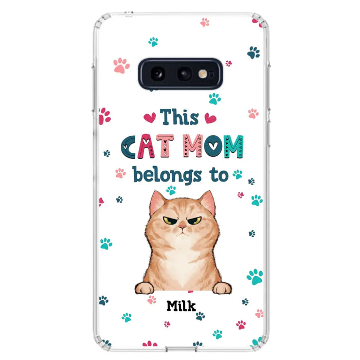 Custom Personalized Cat Phone Case For iPhone And Samsung - Gift Idea For Cat Lover - Up to 6 Cats - This Cat Mom Belongs To