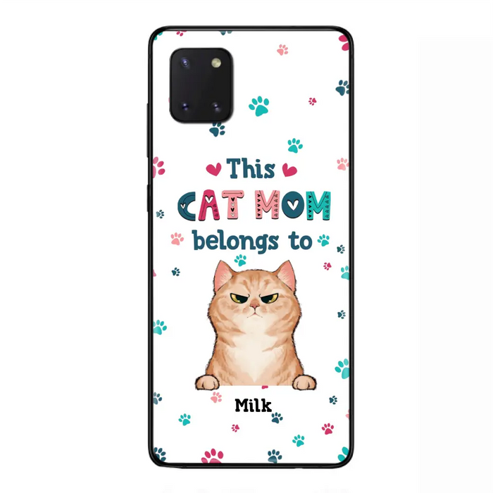 Custom Personalized Cat Phone Case For iPhone And Samsung - Gift Idea For Cat Lover - Up to 6 Cats - This Cat Mom Belongs To