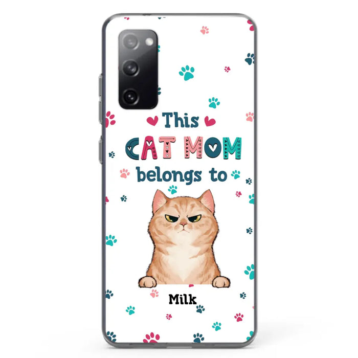 Custom Personalized Cat Phone Case For iPhone And Samsung - Gift Idea For Cat Lover - Up to 6 Cats - This Cat Mom Belongs To