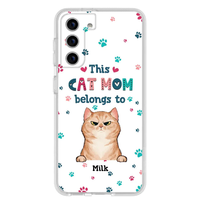 Custom Personalized Cat Phone Case For iPhone And Samsung - Gift Idea For Cat Lover - Up to 6 Cats - This Cat Mom Belongs To