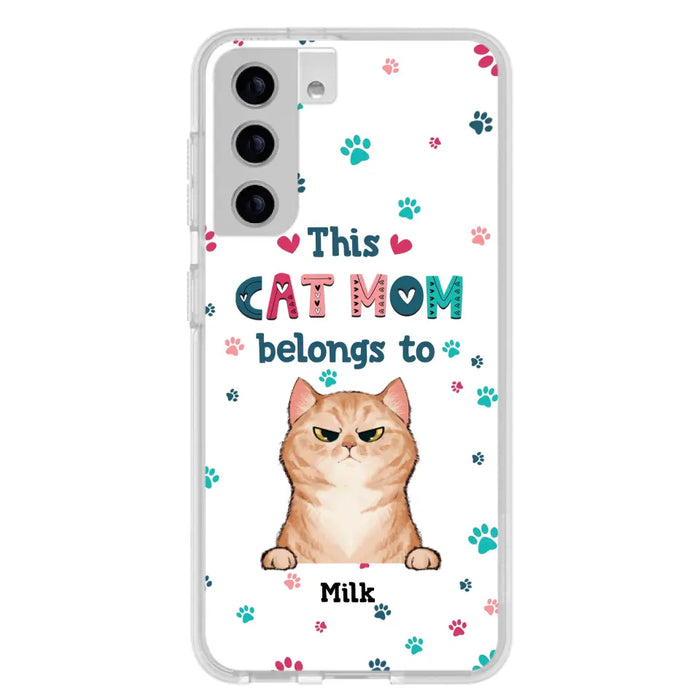 Custom Personalized Cat Phone Case For iPhone And Samsung - Gift Idea For Cat Lover - Up to 6 Cats - This Cat Mom Belongs To