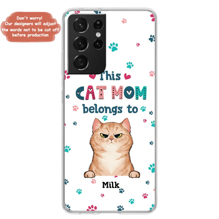 Custom Personalized Cat Phone Case For iPhone And Samsung - Gift Idea For Cat Lover - Up to 6 Cats - This Cat Mom Belongs To