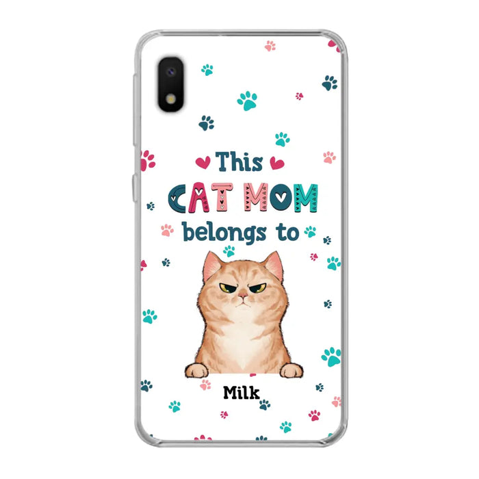 Custom Personalized Cat Phone Case For iPhone And Samsung - Gift Idea For Cat Lover - Up to 6 Cats - This Cat Mom Belongs To