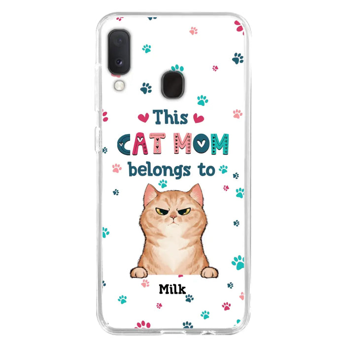 Custom Personalized Cat Phone Case For iPhone And Samsung - Gift Idea For Cat Lover - Up to 6 Cats - This Cat Mom Belongs To