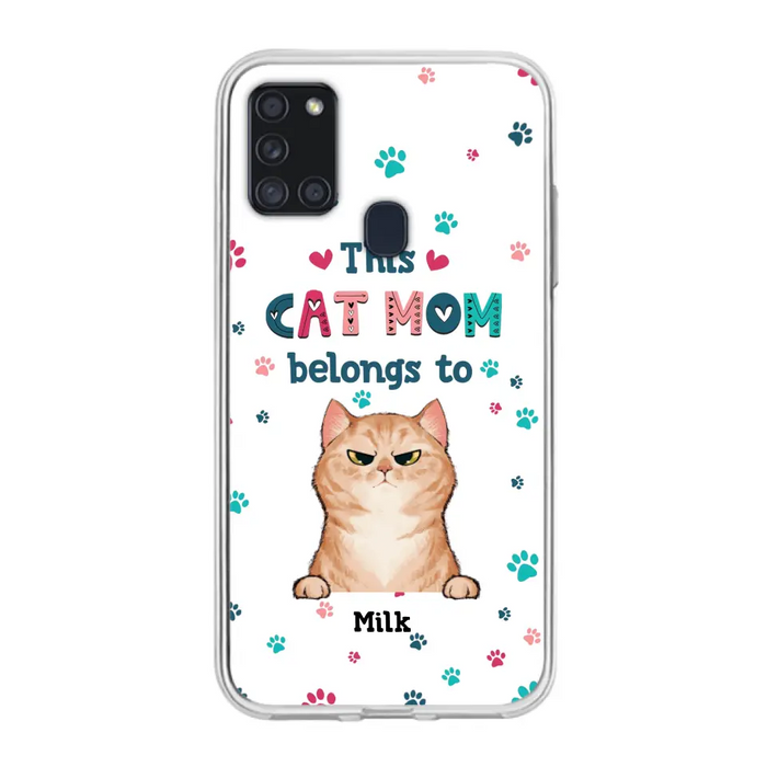 Custom Personalized Cat Phone Case For iPhone And Samsung - Gift Idea For Cat Lover - Up to 6 Cats - This Cat Mom Belongs To