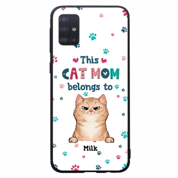 Custom Personalized Cat Phone Case For iPhone And Samsung - Gift Idea For Cat Lover - Up to 6 Cats - This Cat Mom Belongs To