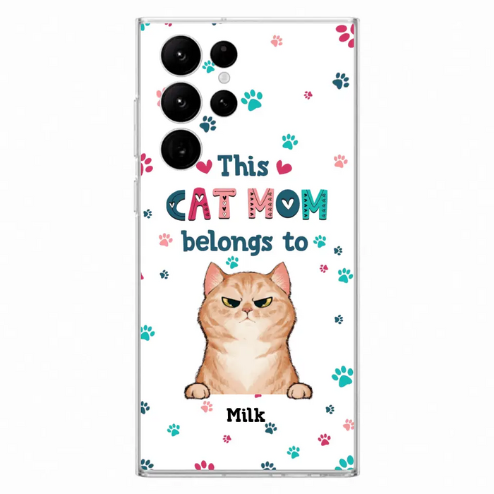 Custom Personalized Cat Phone Case For iPhone And Samsung - Gift Idea For Cat Lover - Up to 6 Cats - This Cat Mom Belongs To