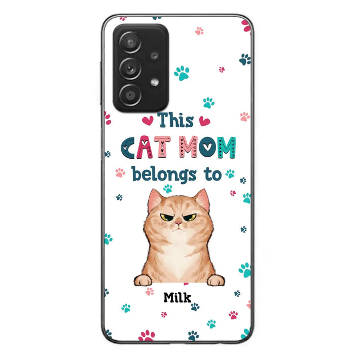 Custom Personalized Cat Phone Case For iPhone And Samsung - Gift Idea For Cat Lover - Up to 6 Cats - This Cat Mom Belongs To