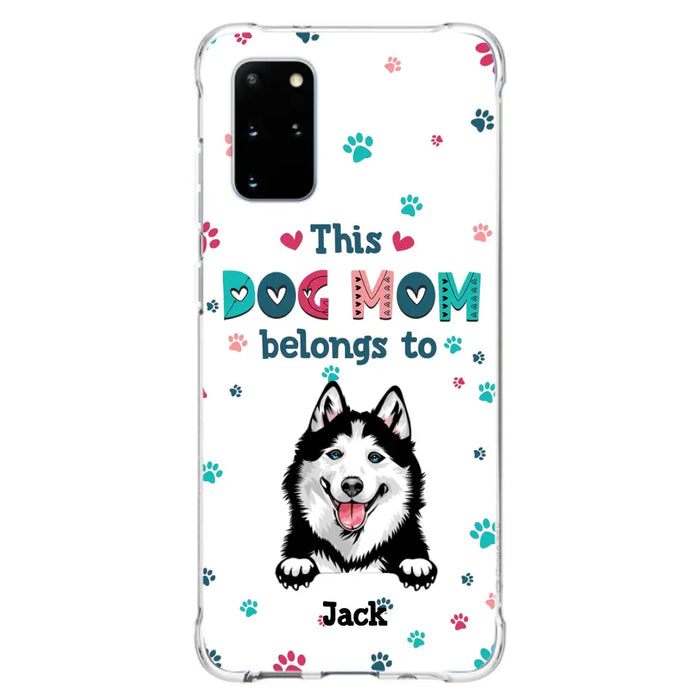 Custom Personalized Dog Phone Case For iPhone And Samsung - Gift Idea For Dog Lover - Up to 6 Dogs - This Dog Mom Belongs To