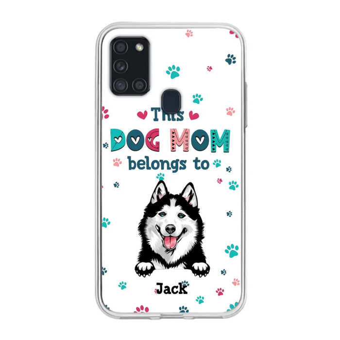 Custom Personalized Dog Phone Case For iPhone And Samsung - Gift Idea For Dog Lover - Up to 6 Dogs - This Dog Mom Belongs To