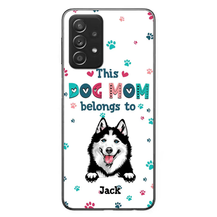 Custom Personalized Dog Phone Case For iPhone And Samsung - Gift Idea For Dog Lover - Up to 6 Dogs - This Dog Mom Belongs To