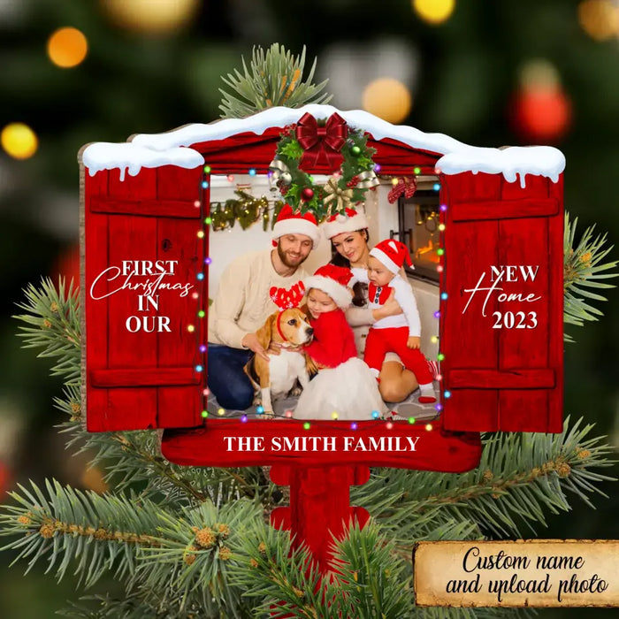 Custom Personalized Family In New Home Tree Topper - Upload Photo - Christmas Gift For Couple/ Family - First Christmas In Our New Home 2023