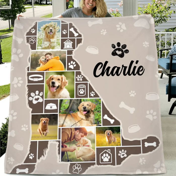 Personalized Dog Photo Quilt/Single Layer Fleece Blanket - Gift Idea for Dog Lovers