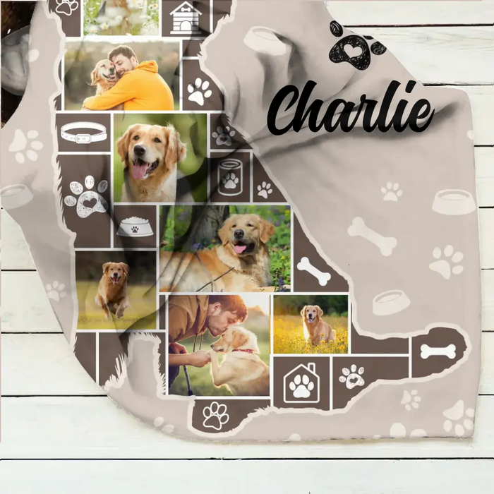 Personalized Dog Photo Quilt/Single Layer Fleece Blanket - Gift Idea for Dog Lovers