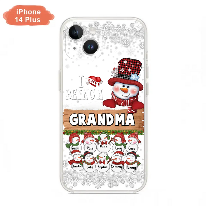 Custom Personalized Grandma Phone Case - Upto 10 Grandkids - Christmas Gift Idea for Grandma - I Love Being A Grandma - Case For iPhone/Samsung