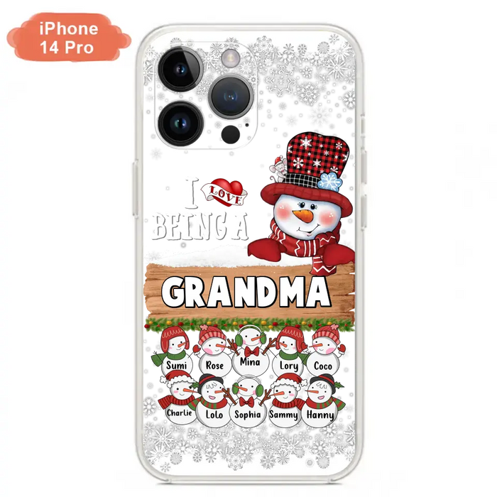 Custom Personalized Grandma Phone Case - Upto 10 Grandkids - Christmas Gift Idea for Grandma - I Love Being A Grandma - Case For iPhone/Samsung