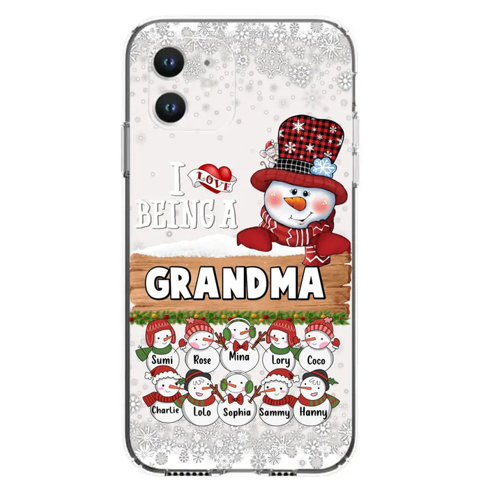 Custom Personalized Grandma Phone Case - Upto 10 Grandkids - Christmas Gift Idea for Grandma - I Love Being A Grandma - Case For iPhone/Samsung