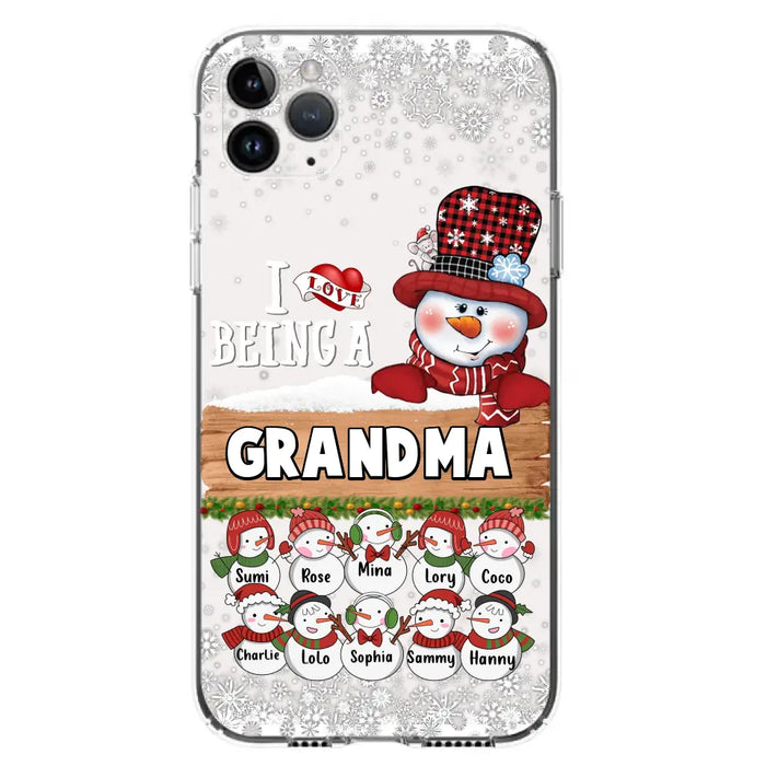 Custom Personalized Grandma Phone Case - Upto 10 Grandkids - Christmas Gift Idea for Grandma - I Love Being A Grandma - Case For iPhone/Samsung