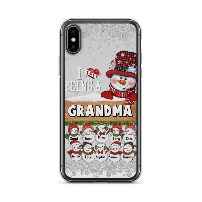 Custom Personalized Grandma Phone Case - Upto 10 Grandkids - Christmas Gift Idea for Grandma - I Love Being A Grandma - Case For iPhone/Samsung