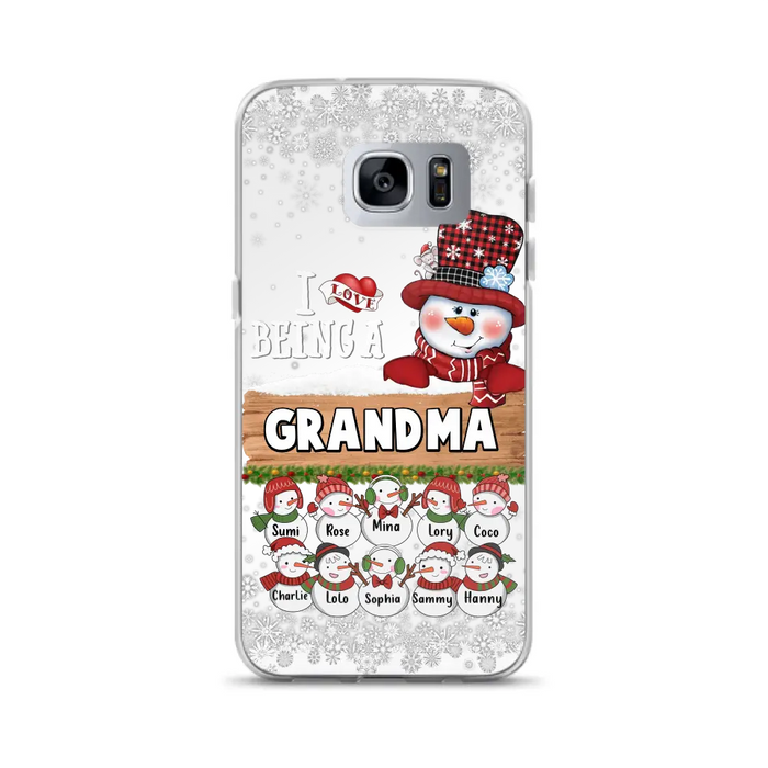 Custom Personalized Grandma Phone Case - Upto 10 Grandkids - Christmas Gift Idea for Grandma - I Love Being A Grandma - Case For iPhone/Samsung