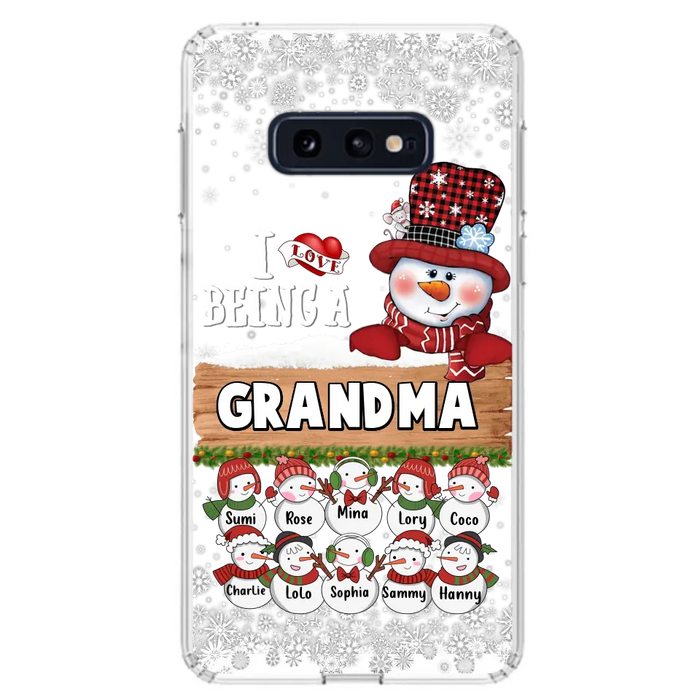 Custom Personalized Grandma Phone Case - Upto 10 Grandkids - Christmas Gift Idea for Grandma - I Love Being A Grandma - Case For iPhone/Samsung