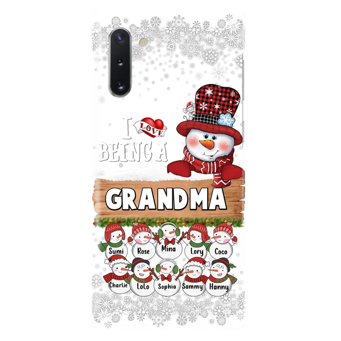 Custom Personalized Grandma Phone Case - Upto 10 Grandkids - Christmas Gift Idea for Grandma - I Love Being A Grandma - Case For iPhone/Samsung