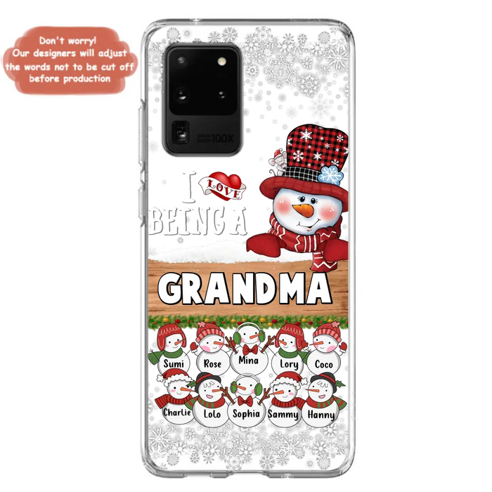 Custom Personalized Grandma Phone Case - Upto 10 Grandkids - Christmas Gift Idea for Grandma - I Love Being A Grandma - Case For iPhone/Samsung