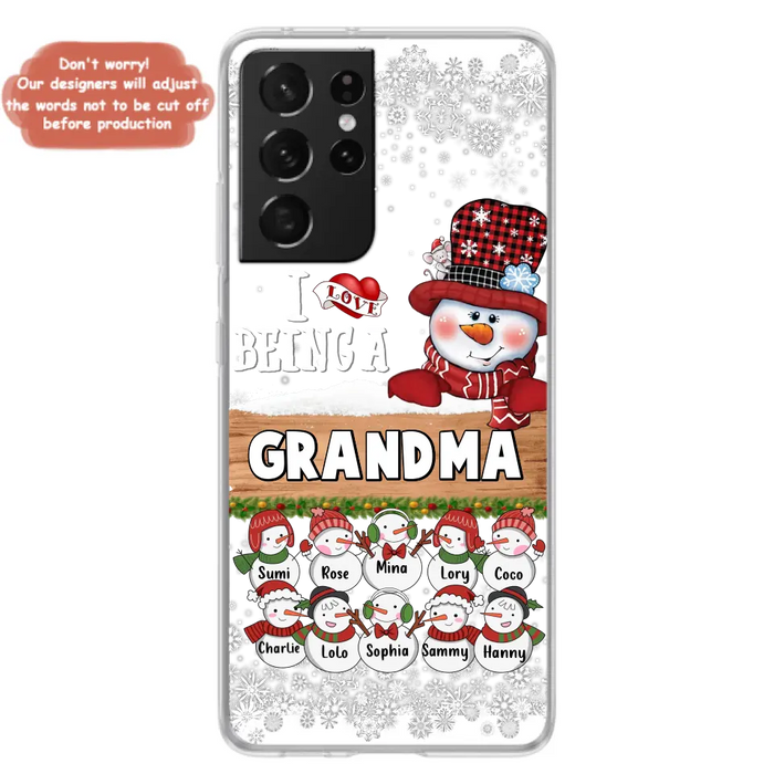 Custom Personalized Grandma Phone Case - Upto 10 Grandkids - Christmas Gift Idea for Grandma - I Love Being A Grandma - Case For iPhone/Samsung