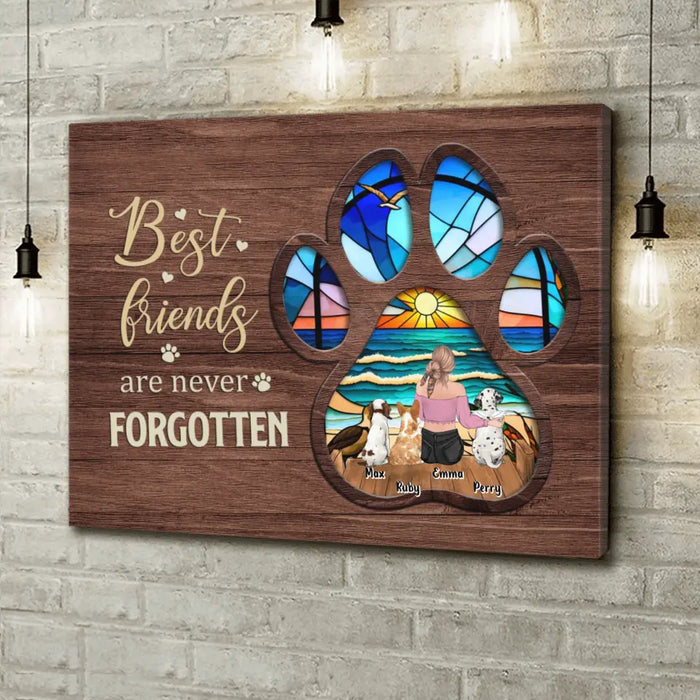 Custom Personalized Pet Mom/Dad Canvas - Gift Idea For Pet Lover with up to 3 Pets - Best Friends Are Never Forgotten