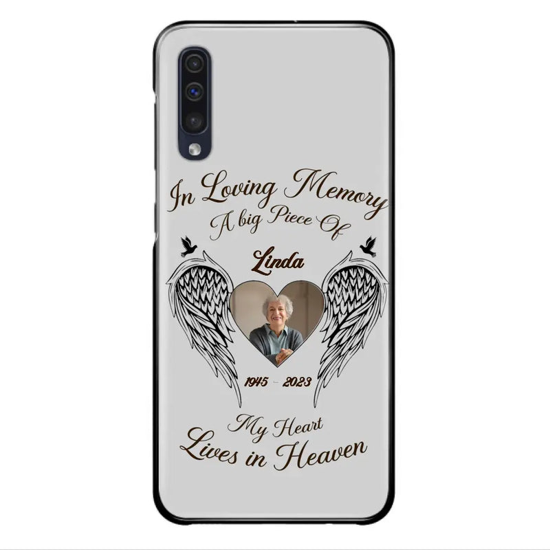 Custom Personalized Memorial Phone Case - Upload Photo - Memorial Gift Idea For Family Member/Pet Lovers - In Loving Memory A Big Piece Of My Heart Lives In Heaven