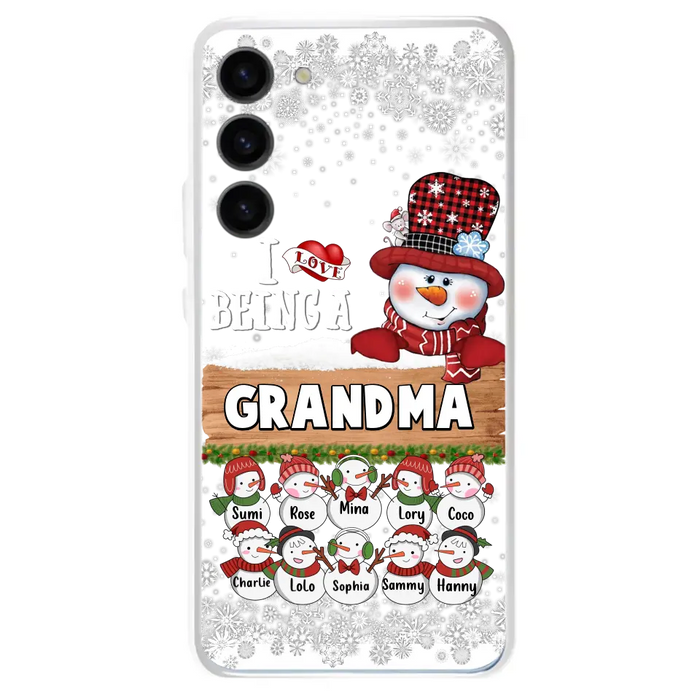 Custom Personalized Grandma Phone Case - Upto 10 Grandkids - Christmas Gift Idea for Grandma - I Love Being A Grandma - Case For iPhone/Samsung