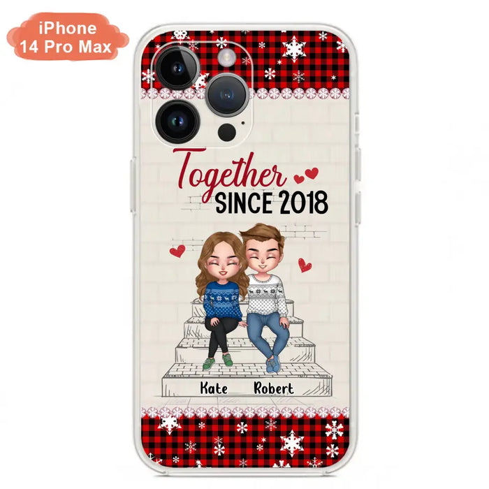 Custom Personalized Christmas Couple Phone Case - Christmas Gift Idea For Couple - Together Since 2018 - Case For iPhone/Samsung