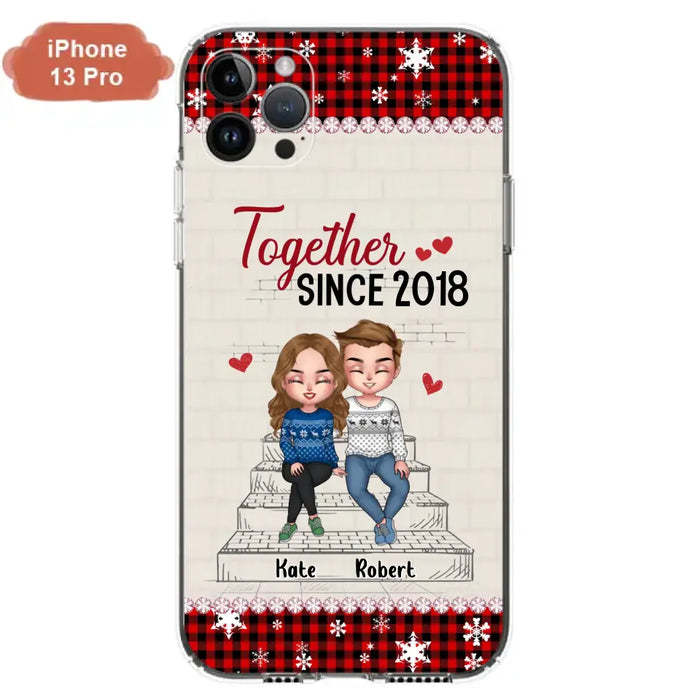 Custom Personalized Christmas Couple Phone Case - Christmas Gift Idea For Couple - Together Since 2018 - Case For iPhone/Samsung